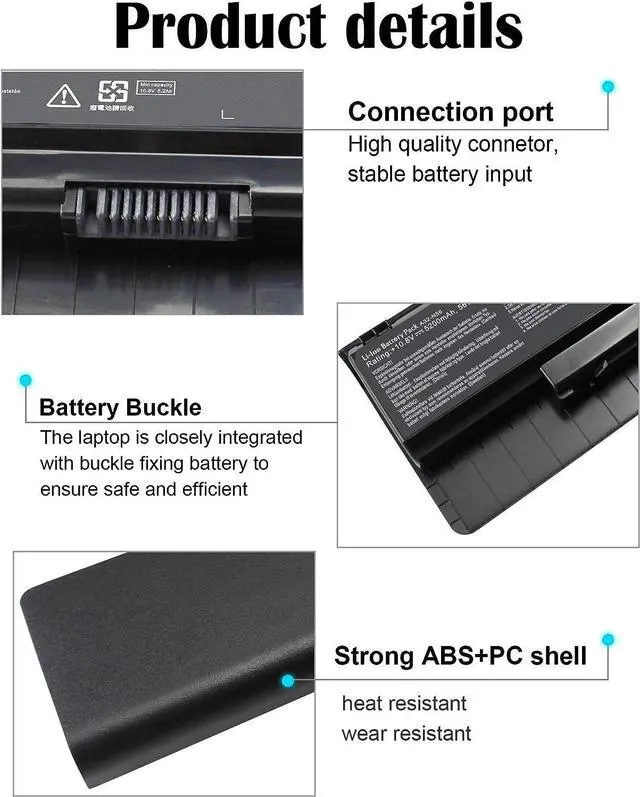 Alt view image 4 of 7 - A32-N56 Battery Compatible with ASUS N46 N46V N46VM N46VZ N56 N56D N56V N56J N56JK N56JN N56JR N56VB N56VJ N56VM N56VZ N56DP N76V N76VJ N76VM N76VZ A31-N56 A32-N46 A33-N56