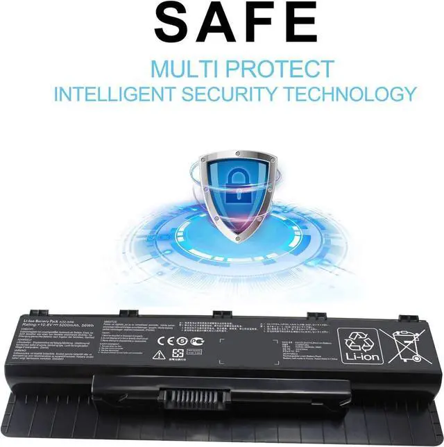 Alt view image 5 of 7 - A32-N56 Battery Compatible with ASUS N46 N46V N46VM N46VZ N56 N56D N56V N56J N56JK N56JN N56JR N56VB N56VJ N56VM N56VZ N56DP N76V N76VJ N76VM N76VZ A31-N56 A32-N46 A33-N56