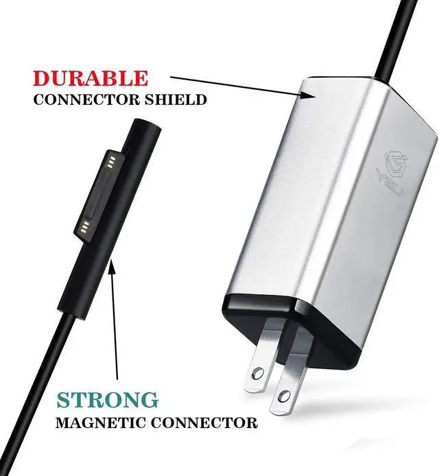 Alt view image 2 of 7 - YGJ Surface Book Charger 65W Compatible with Surface Pro 3/4/5/6/7 Power Supply Adapter, Compatible for Both Microsoft Surface Book Laptop/Tablet, Works with 65W&44W&36W&24W, 6.56Ft Power Cord