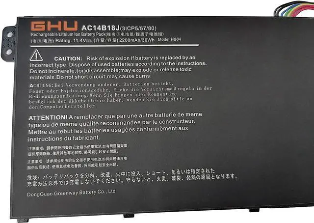 Alt view image 5 of 6 - GHU New AC14B18J Battery Compatible with Acer AC14B18J Laptop Battery, CE FCC UL Tested, Reusable for Over 500 Cycles, Fast Charging for Acer Aspire E3-111 Premium Grade A Polymer Cell [11.4V 36Wh]