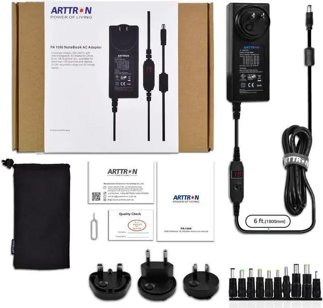 Alt view image 7 of 7 - Travel AC Adapter, 90W Laptop Charger, Power Converters, for Song Toshiba Acer Asus Lenovo HP Dell Samsung etc. Interchangeable AC Plugs for USA/EU/UK/AU Included Best for Universal Traveler.