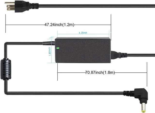 Alt view image 2 of 7 - Gomarty 19V 3.42A 5.5x2.5mm AC Adapter Charger Compatible with PA-1650-66 ADP-65DW ADP-65HB BB ADP-65JH BB AD887320 EXA0703YH X550 X550C X550CA X751LAV X751MA