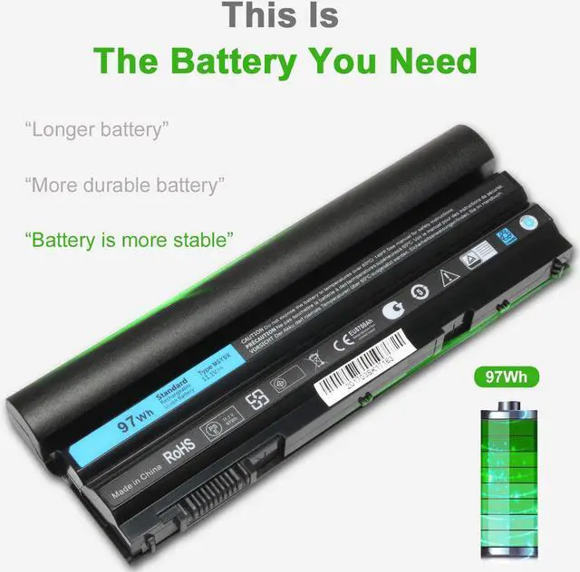 Alt view image 2 of 7 - New 97WH E6420 T54FJ Laptop Battery(9cell) Compatible with Dell Latitude E5420 E5520 E5530 E6520 E6530, fit M5Y0X 2P2MJ 312-1325 312-1165 PRV1Y