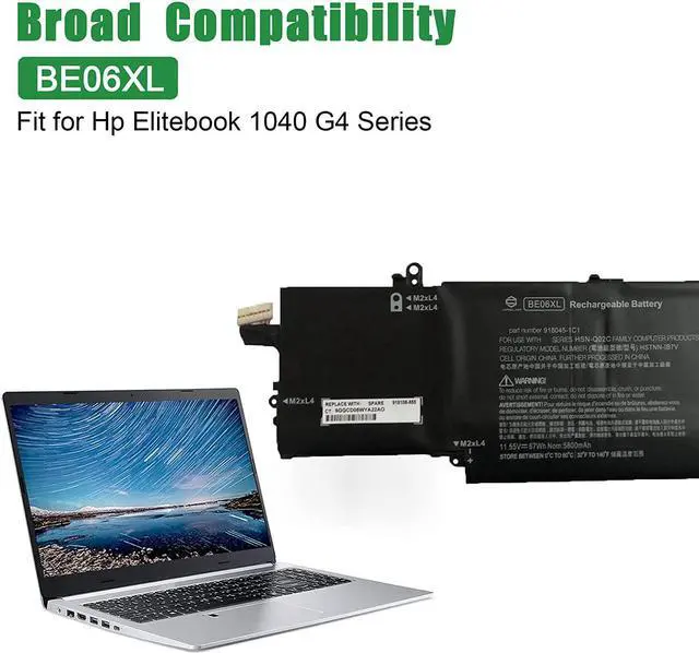 Alt view image 4 of 5 - JIAZIJIA BE06XL 918108-855 918045-1C1 HSTNN-IB7V Battery for Hp Elitebook 1040 G4 Series 918045-171 HSTNN-DB7Y 918045-2C1 918180-855