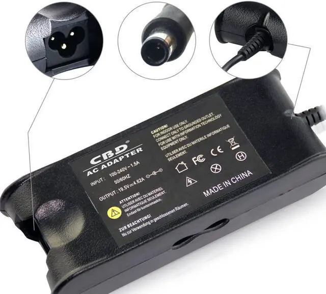 Alt view image 2 of 5 - Replacement Plug for Dell Inspiron 1150 13 1318 14 1400 1410 1420 1421 15 1500 1501 Laptop Ac Adapter Notebook Computer Power Battery Charger 90w 19.5v