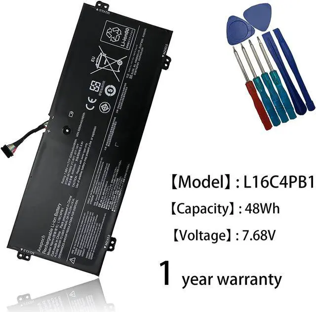 Alt view image 2 of 7 - L16C4PB1 Laptop Battery Replacement for Lenovo Yoga 720-13IKB 730-13IKB 730-13IWL Series Notebook L16L4PB1 L16M4PB1 5B10M52738 5B10M52739 5B10M52740 5B10Q38237 5B10Q38238 7.68V 48Wh 6080mAh
