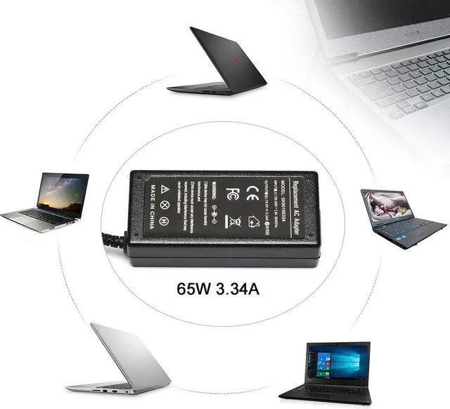 Alt view image 3 of 7 - 19.5V 3.34A 65W AC Adapter Laptop Charger for Dell Inspiron 11 3000 3147 3148 13 7347 14 3458 i7347 i3458 Series Dell Inspiron 15 3000 5000 Series 15 5566 3551 3552 3558 5559 Power Supply Cord