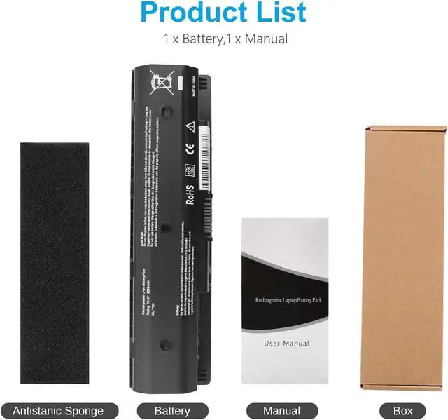 Alt view image 6 of 6 - P106 P109 710417-001 Laptop Battery for HP PI06 P106 710416-001 Envy Pavilion TouchSmart 14 15 17 Notebook HP Pavilion 17 17-e016dx 17-e037cl 17-e049wm 17-e079nr 17-e146us Laptop Notebook