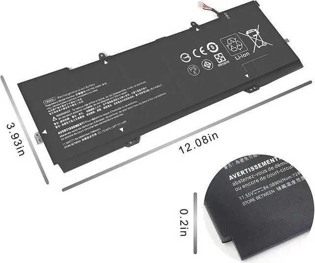 Alt view image 3 of 7 - YB06XL 928372-855 928427-271 Battery for HP Spectre x360 Convertible 15-CH 15T-CH 15-CH0XX 15-CH011DX 15-CH010TX 15-CH034NG 15-CH002TX 928372-856 926372-855 HSTNN-DB8H TPN-Q200 YB06084XL 84.08Wh