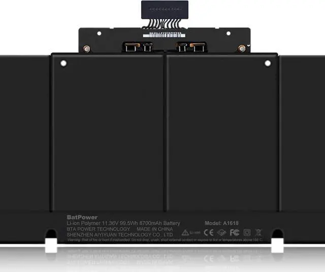 Alt view image 5 of 7 - BatPower A1618 Replacement Laptop Battery for Apple Mid 2015 MacBook Pro 15-inch Retina A1398 EMC 2909 EMC 2910 Battery MacBook Pro 15" Retina A1398 Apple A1618 Battery 99.5Wh