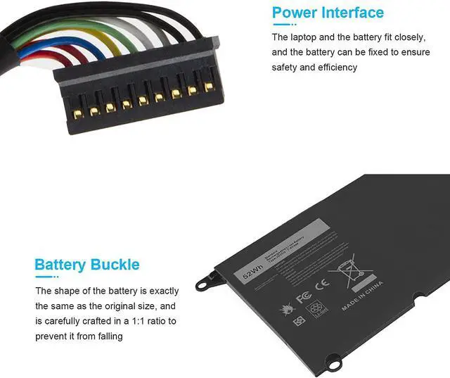 Alt view image 4 of 7 - Futurebatt JD25G Battery for Dell XPS 13-9343 13-9350 13D-9343, Fits p/n 90V7W JHXPY 5K9CP DIN02 090V7W 0DRRP RWT1R 0RWT1R 0N7T6