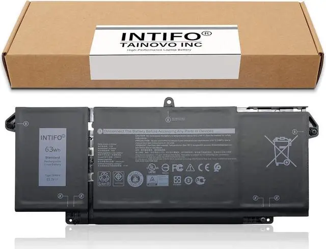 Alt view image 2 of 7 - INTIFO 63Wh 7FMXV Laptop Battery Compatible with Dell Latitude 5320 7320 7420 7520 Series Notebook TN2GY 4M1JN 1PP63 9JM71 HDGJ8 MHR4G [15.2V 63Wh 4-Cell]