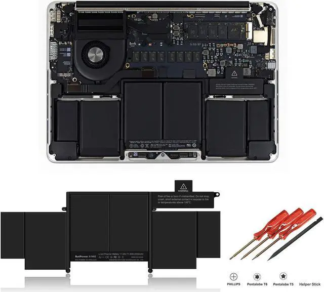 Alt view image 4 of 6 - BatPower A1493 Replacement Laptop Battery for Apple Late 2013 Mid 2014 MacBook Pro 13-inch Retina A1502 EMC 2678 EMC 2875 Battery MacBook Pro 13" A1502 Apple A1493 Battery 71.8Wh