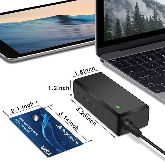 Alt view image 4 of 7 - for Hp Laptop Charger, 19.5V 45W Hp Pavilion Charger Compatible with Pavilion x360 11 13 15;hp Stream 13 11 14;hp touchsmart 11 13 15; Elitebook Folio 1040 G1[UL Listed, 8.8ft Power Cord]