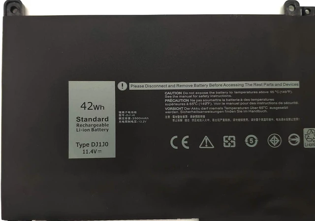 Alt view image 2 of 5 - EndlessBattery New DJ1J0 Replacement Laptop Battery Compatible with Dell Latitude 12 7000 7280 7480 Series 451-BBZL ONFOH PGFX4 (42Wh 11.4V)