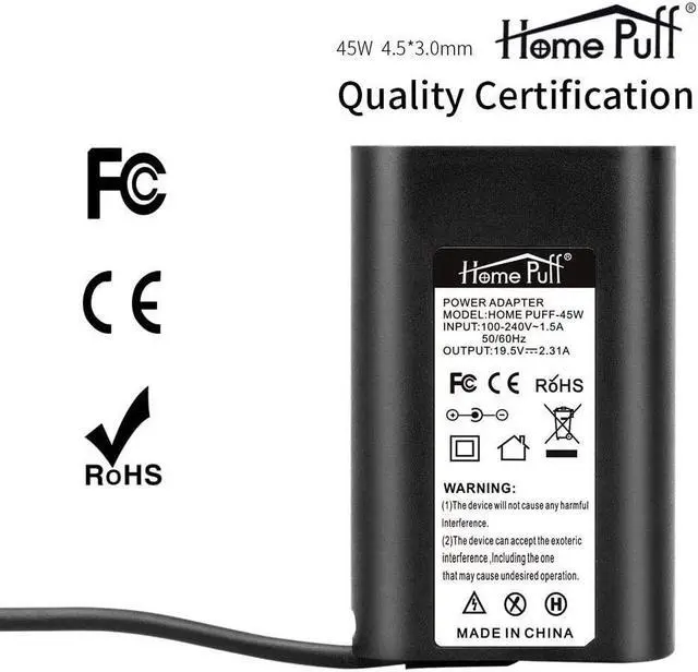 Alt view image 5 of 6 - Upgraded Version Power Charger 45W Fit for Dell Inspron 3000 7000 5000 Series 3147 5368 7348 3451 5451 7437, XPS 9333 9343 9350 9344 Laptop AC Adapter