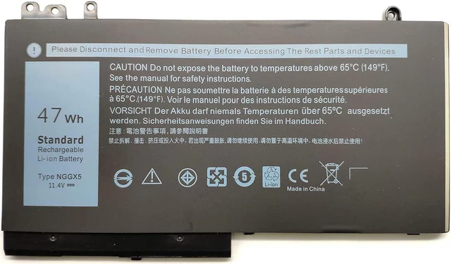 Main image of Ding NGGX5 Replacement Laptop Battery Compatible with Dell Latitude E5270 E5470 E5570 (P48F001) Precision M3510 Series Notebook JY8D6 954DF 0JY8D6 451-BBUM 451-BBUJ RDRH9 (11.4V 47Wh)