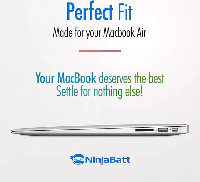 Alt view image 3 of 7 - NinjaBatt A1466 Battery for Apple MacBook Air 13 (Mid 2012, Mid 2013, Early 2014, Early 2015,2017) A1369(Late 2010, Mid 2011 Version) A1405 A1377 [7160mAh/54.5Wh/7.6V]