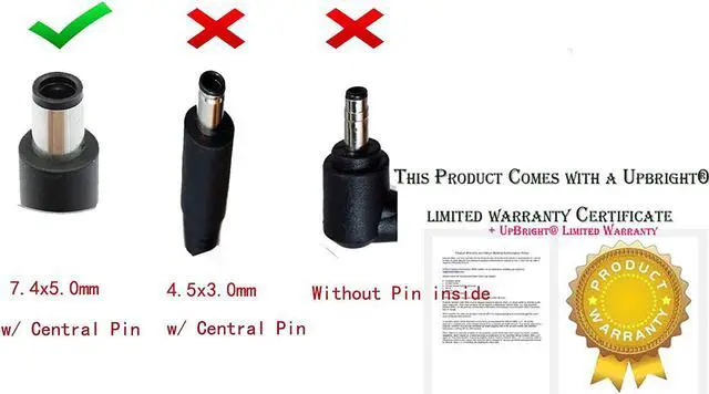 Alt view image 2 of 6 - UpBright New Global AC/DC Adapter for Dell Inspiron 15 3000 P40F P40F001 Laptop Notebook PC Power Supply Cord Cable PS Battery Charger Mains PSU (w/OD: 7.4mm Big Tip.)