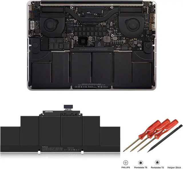 Alt view image 2 of 7 - BatPower A1417 Replacement Laptop Battery for Apple Mid 2012 Early 2013 MacBook Pro 15-inch Retina A1398 EMC 2512 EMC 2673 Battery MacBook Pro 15" A1398 Apple A1417 Battery 95Wh