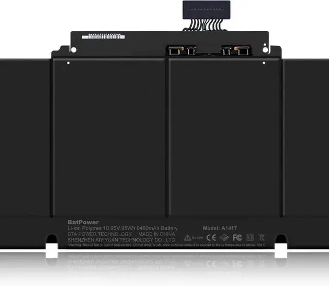 Alt view image 4 of 7 - BatPower A1417 Replacement Laptop Battery for Apple Mid 2012 Early 2013 MacBook Pro 15-inch Retina A1398 EMC 2512 EMC 2673 Battery MacBook Pro 15" A1398 Apple A1417 Battery 95Wh