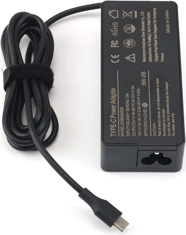 Alt view image 3 of 7 - 65W 45W USB-C AC Adapter Compatible with Lenovo Chromebook C330 S330 300e ThinkPad T480 T570 T580s T590 T495 E490 L580 X280 X380 X390 X395,Yoga 720s C630 730S S730 920 C930 Laptop Power Supply Cord