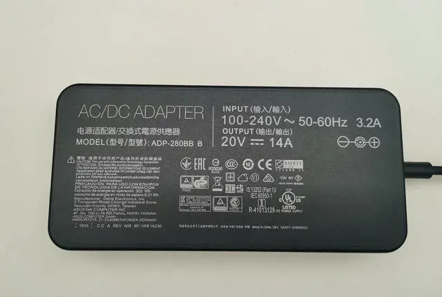Alt view image 3 of 4 - 20V 14A 280W ADP-280BB B AC Adapter Charger for ASUS ROG Strix Scar 17 G732 G732LWS-HG059T G732LW-HG056T G732LV-EV051T G732LXS-HG059T Gaming Laptop 6.0 * 3.7MM Pin