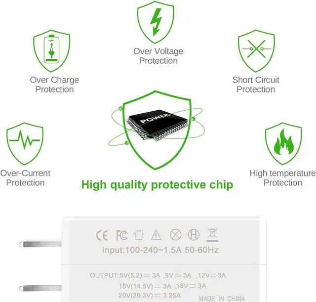 Alt view image 3 of 4 - 65W Type C USB-C Laptop Charger for Samsung Galaxy - Fit for Samsung Galaxy Book 2 3 Pro 360 13.3" 15.6" NP950QDB NP950XDB NP930XDB NP930QDB NP935QDC KA1US KB1US Adapter Power Supply Cord