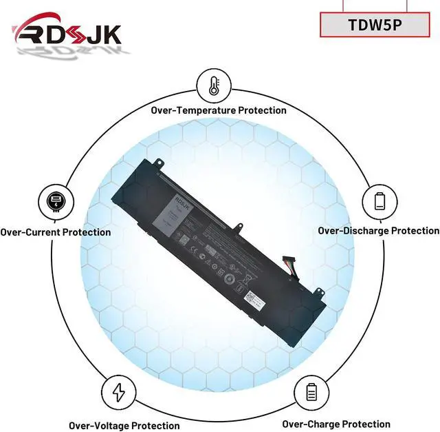 Alt view image 6 of 7 - TDW5P Laptop Battery for Dell Alienware 13 R3 ALW13C Series ALW13C-D1738 D2718 D2728 D2738 D2838 D2508 D2503S D2506S D2715S V9XD7 0V9XD7 0JFWX7 4RRR3 04RRR3 15.2V 76Wh