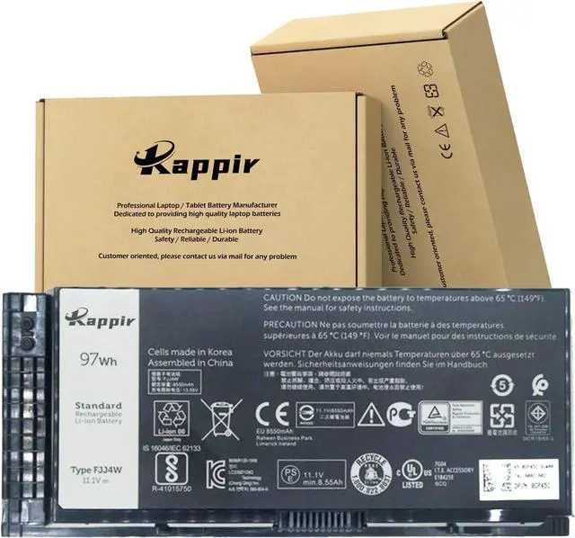 Main image of Kappir FJJ4W Laptop Battery (11.1V 97Wh), Replacement for Dell Precision M4600 M4700 M4800 M6600 M6700 M6800 Series Notebook FV993 R7PND V7M28 H1MNH N71FM