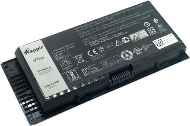 Alt view image 5 of 7 - Kappir FJJ4W Laptop Battery (11.1V 97Wh), Replacement for Dell Precision M4600 M4700 M4800 M6600 M6700 M6800 Series Notebook FV993 R7PND V7M28 H1MNH N71FM