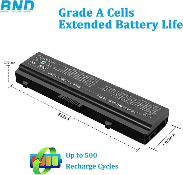 Alt view image 4 of 7 - BND Laptop Battery Compatible with Dell X284G 1545 1525 1526 PP29L PP41L Series Vostro 500, fits P/N GW240 RN873 GP952 M911G M911 RU586 C601H 312-0844-[6-Cell /49Wh]