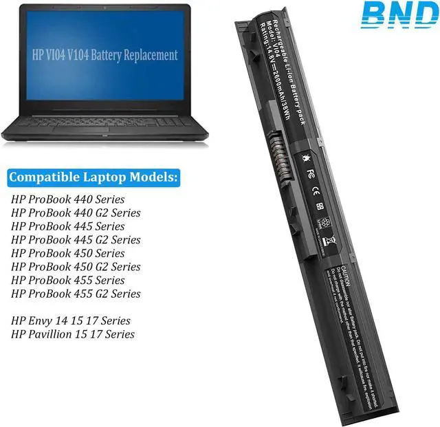 Alt view image 3 of 7 - VI04 V104 Battery Laptop Battery Replacement for HP ProBook 440 G2 450 G2 TPN Q139 Q140 Q141 Q142 Q143 HP Envy 14 15 17 Series,fit 756743-001 756745-001 756479-421 HSTNN-DB6K HSTNN-LB6K