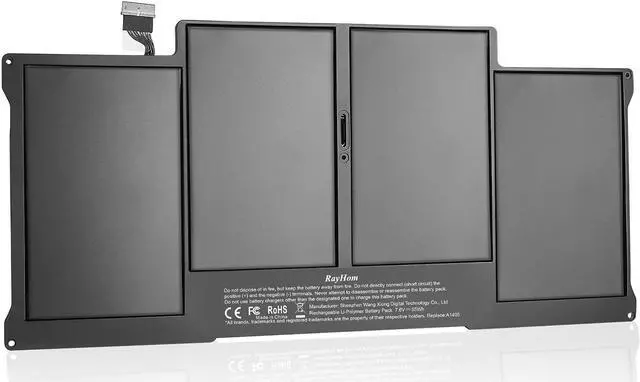 Alt view image 3 of 6 - RayHom A1466 Laptop Replacement Battery for MacBook Air 13 inch A1466 (Mid 2012,Mid 2013,Early 2014, Early 2015,2017) A1369(Late 2010,Mid 2011 Version) 7200mAh, fits A1496 A1405 A1377
