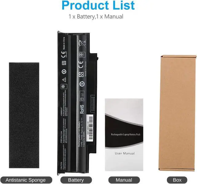 Alt view image 6 of 7 - New J1KND Laptop Battery 11.1V 48Wh Replacement for Dell Inspiron N5110 17R 15R 14R 13R N5010 N5030 N5040 N7110 N4110 N4010 M5010 M5110 Vostro 3450 3550 3750