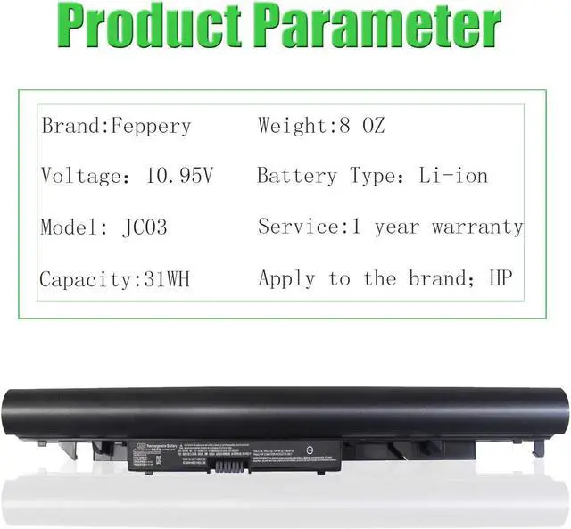 Alt view image 2 of 6 - 10.95V JC03 New Laptop Battery Replacement for HP 15-bs 15-bw 17-bs Series 919701-850 919700-850 919681-421 HSTNN-LB7W HSTNN-DB8E TPN-C129 TPN-C130 TPN-W129