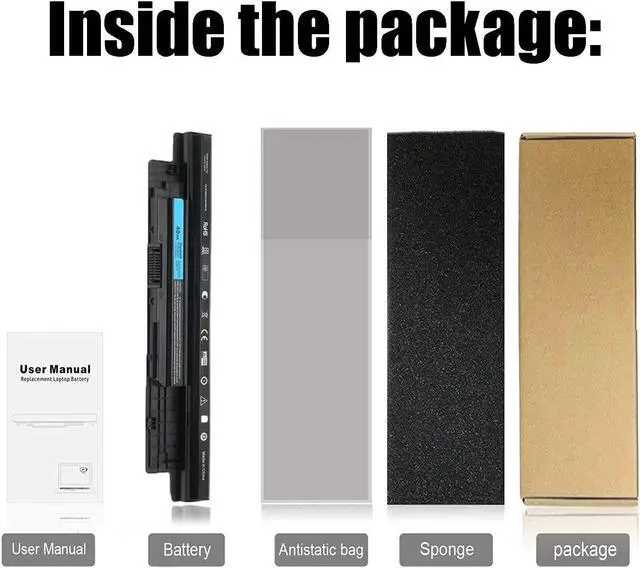 Alt view image 7 of 7 - XCMRD Laptop Battery Replacement for Dell Inspiron 15 3000 3542 3543 3531 3541 3521 3537 15R 5537 5521 17-3737 3721 17R-5737 14 3421 3437 14R 5421 5437 Latitude 3540 3440 P28F Vostro 2521 40Wh 14.8V