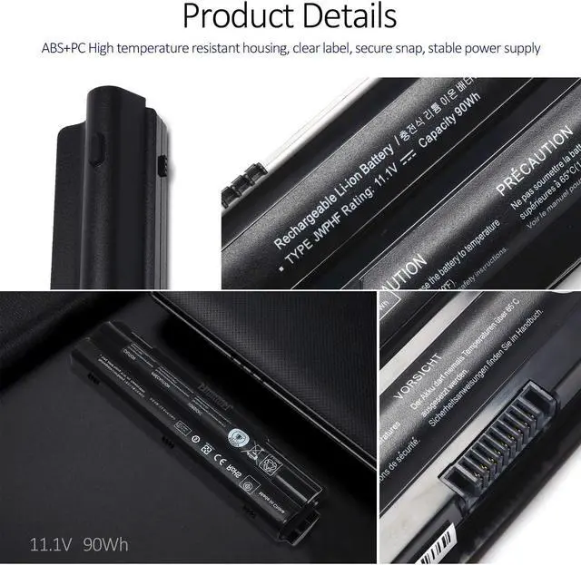Alt view image 4 of 7 - New 90Wh R795x Laptop Battery Replacement for Dell XPS L702X L701X 17 15 14 1591 L502X L501X L702X L721X fit: 312-1123 312-1127 J70W7 JWPHF WHXY3 Notebook Battery [11.1V 90Wh ]