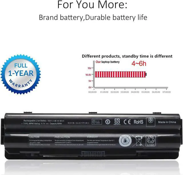 Alt view image 5 of 7 - New 90Wh R795x Laptop Battery Replacement for Dell XPS L702X L701X 17 15 14 1591 L502X L501X L702X L721X fit: 312-1123 312-1127 J70W7 JWPHF WHXY3 Notebook Battery [11.1V 90Wh ]