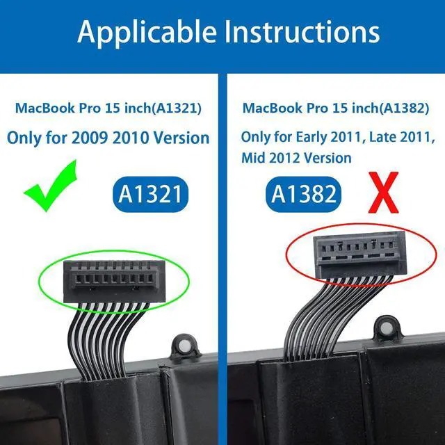 Alt view image 2 of 7 - A1321 A1286 Laptop Battery for MacBook Pro 15 Inch Mid 2009 Mid 2010, Replacement for MacBook Pro Battery A1321 A1286 MC371LL/A MC372LL/A MB985 MB986 MC118 77.5WH