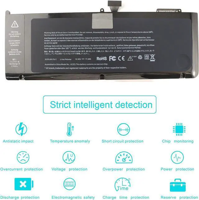 Alt view image 5 of 7 - A1321 A1286 Laptop Battery for MacBook Pro 15 Inch Mid 2009 Mid 2010, Replacement for MacBook Pro Battery A1321 A1286 MC371LL/A MC372LL/A MB985 MB986 MC118 77.5WH