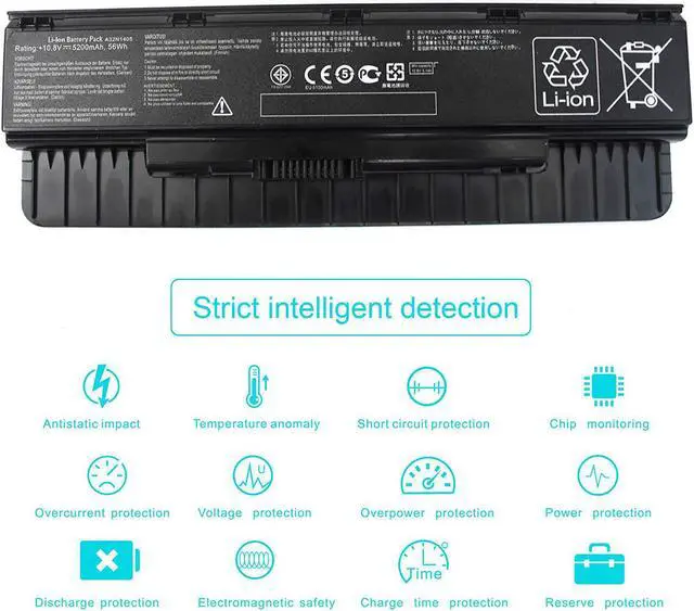 Alt view image 4 of 7 - A32N1405 A32LI9H Laptop Battery for Asus GL551 GL551J GL551JW GL551JW-DS71 GL551JW-DS74 GL551J-EH74 G551 G551J G551JM GL771J G771 G771J G771JW N551J N751-12 Month Warranty