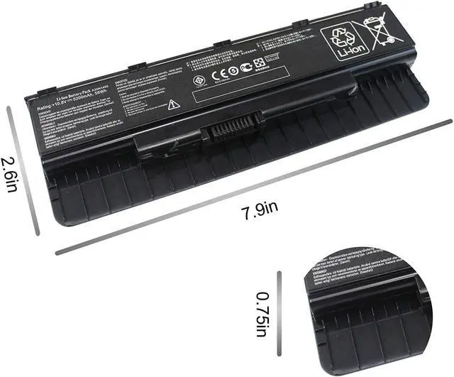 Alt view image 5 of 7 - A32N1405 A32LI9H Laptop Battery for Asus GL551 GL551J GL551JW GL551JW-DS71 GL551JW-DS74 GL551J-EH74 G551 G551J G551JM GL771J G771 G771J G771JW N551J N751-12 Month Warranty