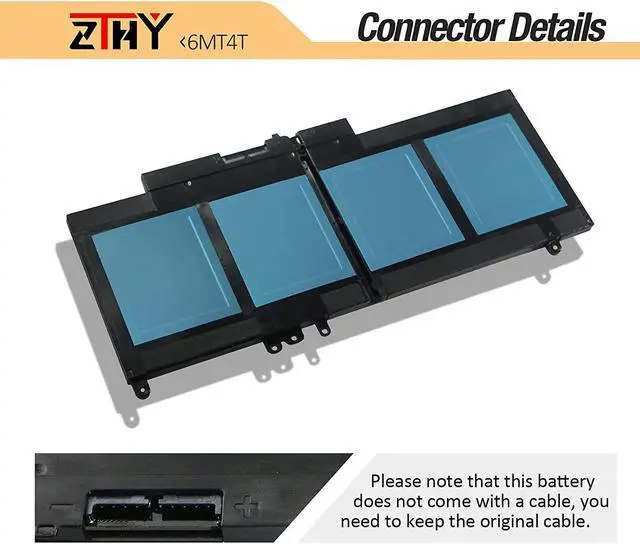 Alt view image 4 of 7 - ZTHY New 62WH 6MT4T Laptop Battery Replacement for Dell Latitude E5470 Latitude E5570 Precision 3510 Notebook PC, fits 7V69Y TXF9M 0C1P4 79VRK 07V69Y 451-BBUN 451-BBTW 7.6V 4Cell