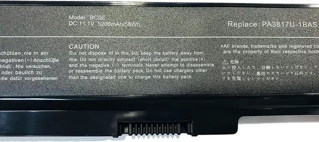 Alt view image 5 of 7 - New GHU Battery 58 WH for PA3817U-1BRS PA3818U-1BRS Compatible with Toshiba L755 L675 L750 L700 P755 P750 P755 C655 A655 A665 A665 C655 C655D L755D P775 C675 C650 C650D