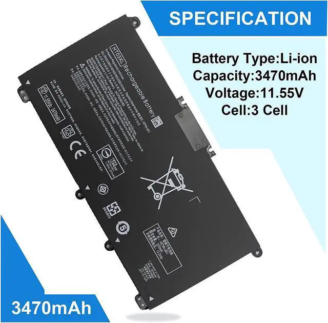 Alt view image 3 of 6 - HT03XL L11119-855 Battery for HP Pavilion 14-CE 14-CF 15-CS 15-DA 17-CA 17-BY 15-CS3025OD 17-BY1053DX 17-BY0053CL 17-BY1023CL 17-BY1033DX 17-BY1071CL 17-BY0060NR L11421-421 L11421-2C2 L11421-1C2