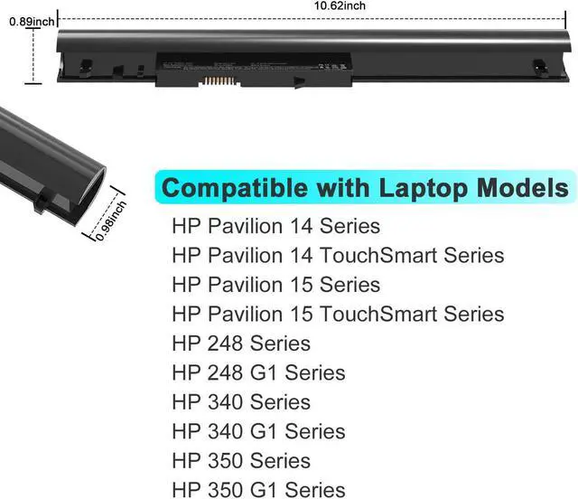Alt view image 5 of 7 - LA04 Battery Compatible with HP 776622-001 728460-001 752237-001 LA04DF TPN-Q132 TPN-Q129 HSTNN-DB5M HSTNN-YB5M HSTNN-UB5M F3B96AA ; HP Pavilion 14 15 TouchSmart Series [14.8V;2600mAh/38wh;4-Cell]