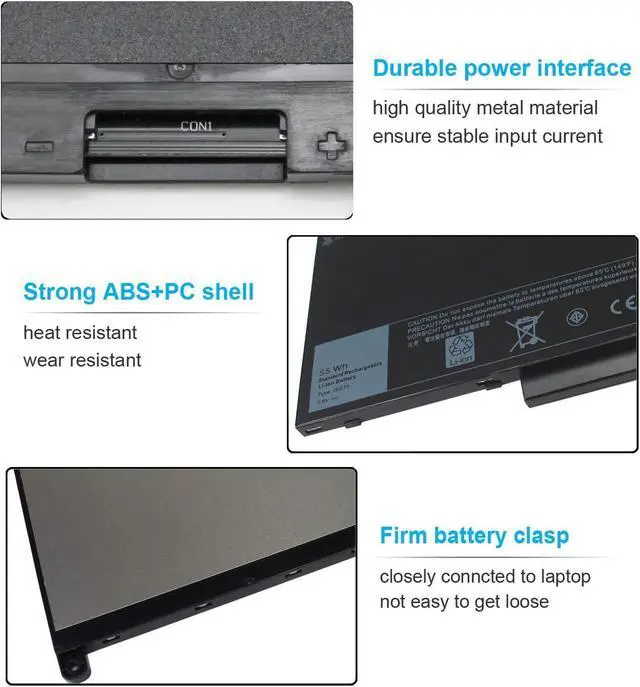 Alt view image 3 of 6 - 7.6V 55Wh J60J5 Battery Compatible with Dell Latitude E7470 E7270 7470 7270 451-BBSY 451-BBSX 451-BBSU WYWJ2 R1V85 MC34Y 242WD PDNM2 1W2Y2 GG4FM F1KTM NJJ2H 5F08V P61G001 P26S001 J6OJ5 Laptop Battery