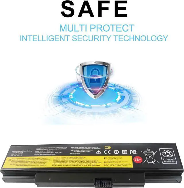 Alt view image 3 of 7 - 45N1762 76+ Laptop Battery Compatible with Lenovo ThinkPad (Edge) E550 E550c E555 E560 E565 Series 3INR19/65-2 45N1758 45N1759 45N1760 45N1763 4X50G59217 10.8V 5200MAH