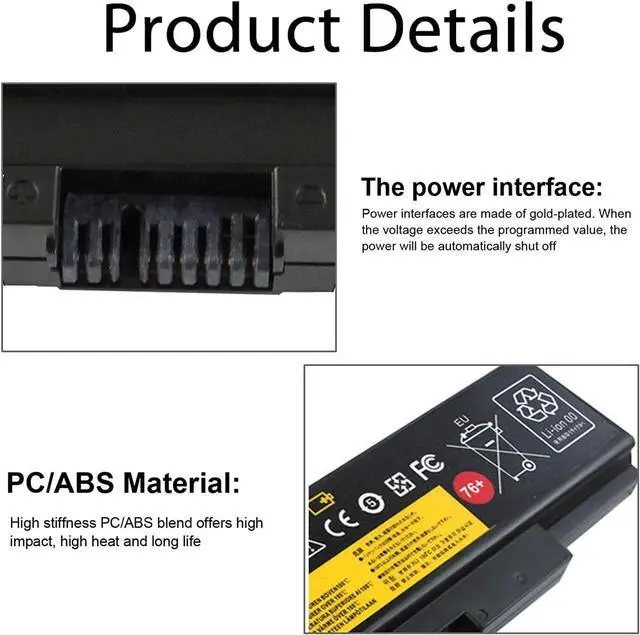 Alt view image 5 of 7 - 45N1762 76+ Laptop Battery Compatible with Lenovo ThinkPad (Edge) E550 E550c E555 E560 E565 Series 3INR19/65-2 45N1758 45N1759 45N1760 45N1763 4X50G59217 10.8V 5200MAH